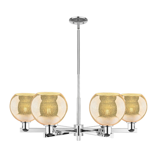 Innovations Athens 38in 6-Light Chandelier | Industrial Polished Chrome and Mercury Glass | Living & Dining Room | Model 716-6CR-PC-G128-8