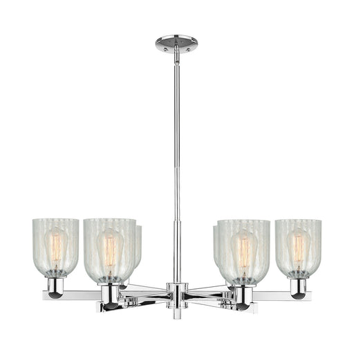 Innovations Caledonia 35in 6-Light Chandelier | Industrial Polished Chrome and Mouchette Glass | Dining Room & Living Room | Model 716-6CR-PC-G2511