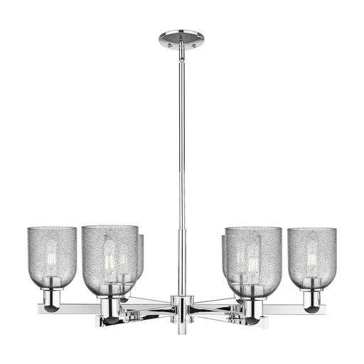 Innovations Caledonia 35in 6-Light Chandelier | Industrial Polished Chrome and Charcoal Glass | Dining Room & Living Room | Model 716-6CR-PC-G257