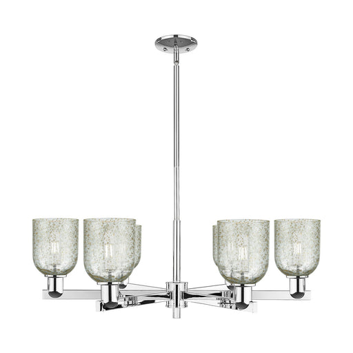Innovations Caledonia 35in 6-Light Chandelier | Industrial Polished Chrome and Mica Glass | Kitchen Island & Dining Room | Model 716-6CR-PC-G259