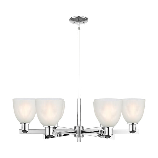 Innovations Castile 36in 6-Light Chandelier | Industrial Polished Chrome and White Glass | Dining Room & Living Room | Model 716-6CR-PC-G381