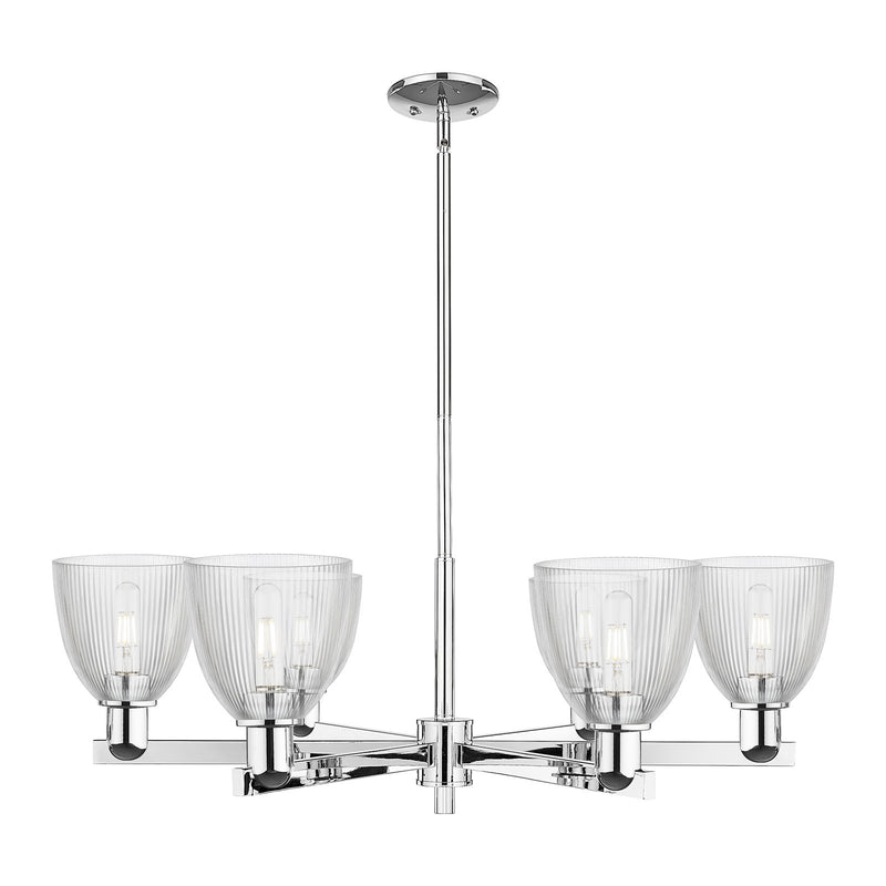 Innovations Castile 36in 6-Light Chandelier | Industrial Polished Chrome and Clear Glass | Dining Room & Living Room | Model 716-6CR-PC-G382