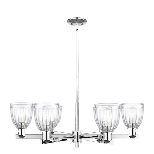Innovations Brookfield 36in 6-Light Chandelier | Industrial Polished Chrome and Clear Ribbed Glass | Dining Room & Living Room | Model 716-6CR-PC-G442