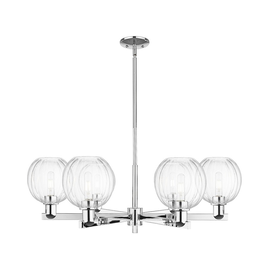 Innovations Preston 6Lt 24" Globe Stem Chandelier, CH/CL - 716-6CR-PC-G458-7CL