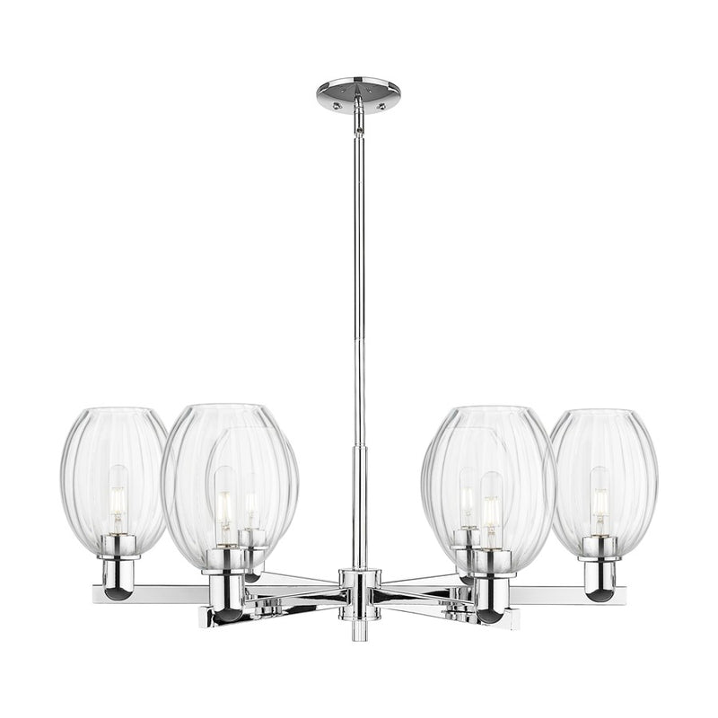Innovations Preston 6Lt 24" Bell Stem Chandelier, CH/CL - 716-6CR-PC-G459-6CL