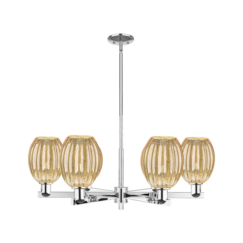Innovations Preston Bulb 36in 6-Light Chandelier | Industrial Polished Chrome and Mercury Glass | Dining Room & Living Room | Model 716-6CR-PC-G459-6ME