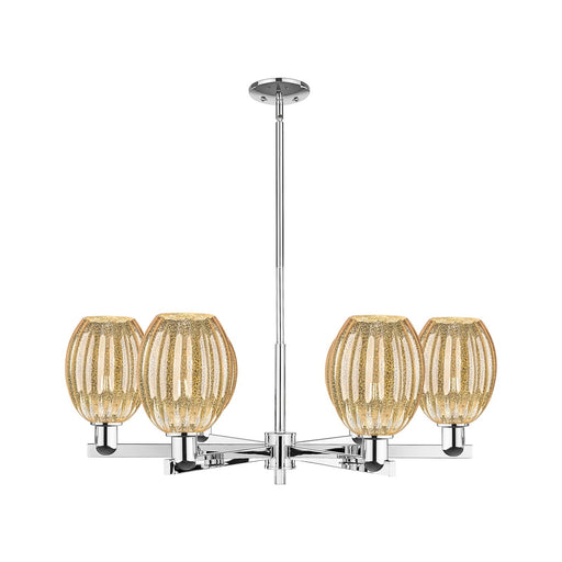 Innovations Preston Bulb 36in 6-Light Chandelier | Industrial Polished Chrome and Mercury Glass | Dining Room & Living Room | Model 716-6CR-PC-G459-6ME