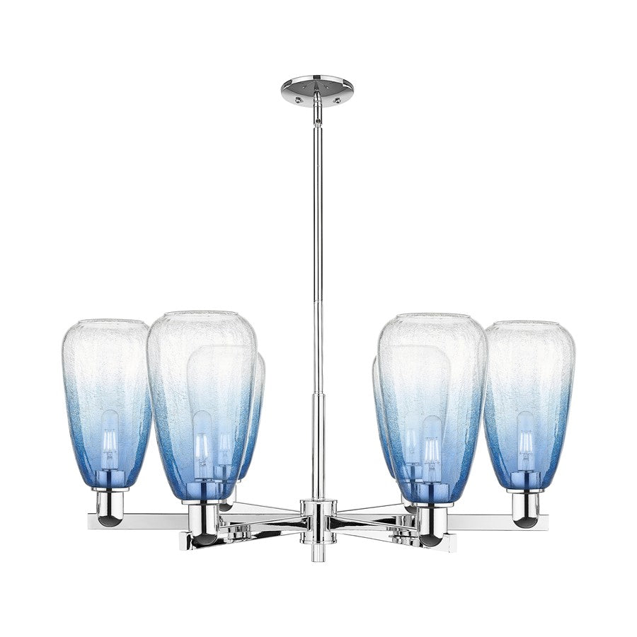 Innovations BH Almond 6Lt 24" Stem Chandelier, CH/SB - 716-6CR-PC-G480-6SB