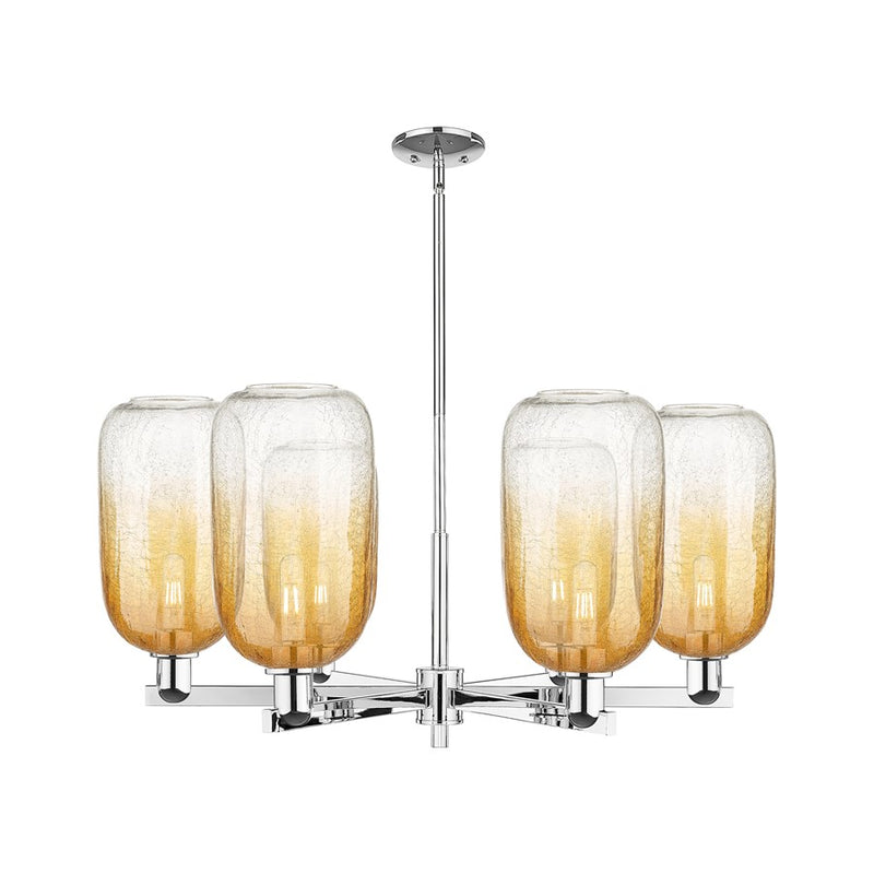 Innovations BH Cloche 6Lt 24" Stem Chandelier, CH/AM - 716-6CR-PC-G482-7AM