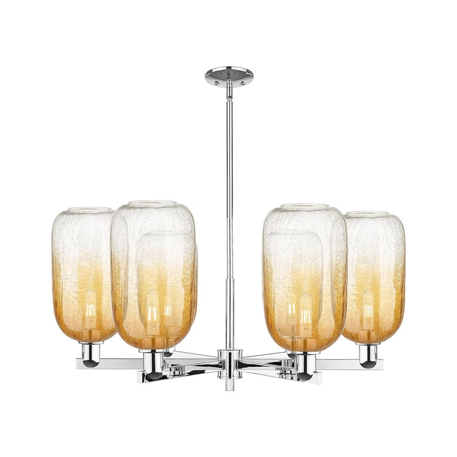 Innovations BH Cloche 6Lt 24" Stem Chandelier, CH/AM - 716-6CR-PC-G482-7AM