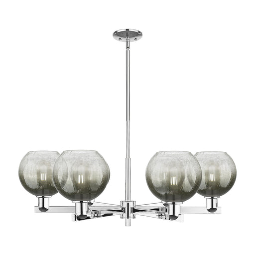 Innovations Brookhaven Globe 38in 6-Light Chandelier | Industrial Polished Chrome and Slate Glass | Dining Room & Living Room | Model 716-6CR-PC-G483-8SL