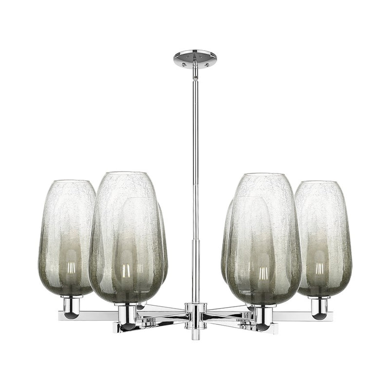 Innovations BH Flute 6Lt 24" Stem Chandelier, CH/SL - 716-6CR-PC-G484-7SL