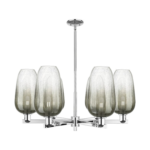 Innovations BH Flute 6Lt 24" Stem Chandelier, CH/SL - 716-6CR-PC-G484-7SL