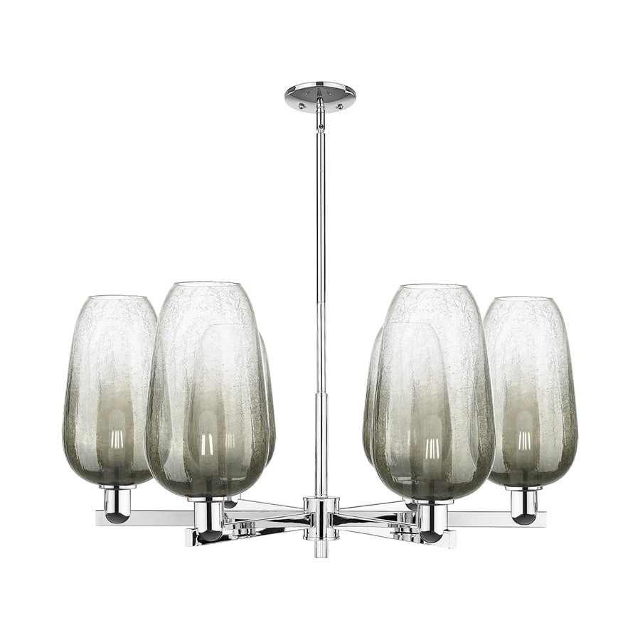 Innovations BH Flute 6Lt 24" Stem Chandelier, CH/SL - 716-6CR-PC-G484-7SL