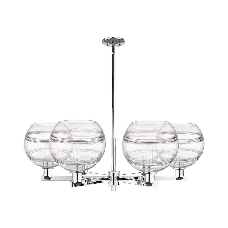 Innovations Rochester 40in 6-Light Chandelier | Industrial Polished Chrome and Clear Glass | Dining Room & Living Room | Model 716-6CR-PC-G556-10CL