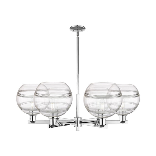 Innovations Rochester 40in 6-Light Chandelier | Industrial Polished Chrome and Clear Glass | Dining Room & Living Room | Model 716-6CR-PC-G556-10CL