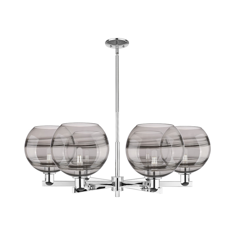 Innovations Rochester 40in 6-Light Chandelier | Industrial Polished Chrome and Light Smoke Glass | Dining Room & Living Room | Model 716-6CR-PC-G556-10SM