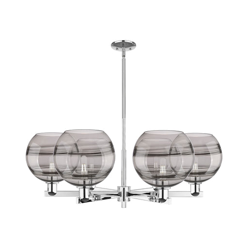 Innovations Rochester 40in 6-Light Chandelier | Industrial Polished Chrome and Light Smoke Glass | Dining Room & Living Room | Model 716-6CR-PC-G556-10SM