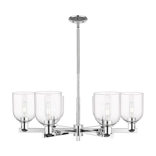 Innovations Bella 35in 6-Light Chandelier | Industrial Polished Chrome and Clear Glass | Dining Room & Living Room | Model 716-6CR-PC-G558-6CL