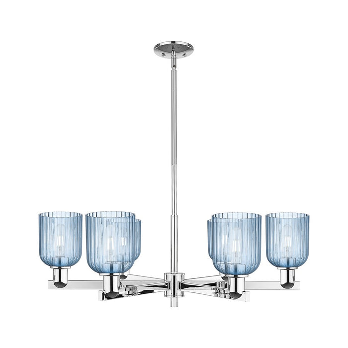Innovations Bridal Veil 6Lt 35" Stem Chandelier, CH/Blue - 716-6CR-PC-G559-5BL