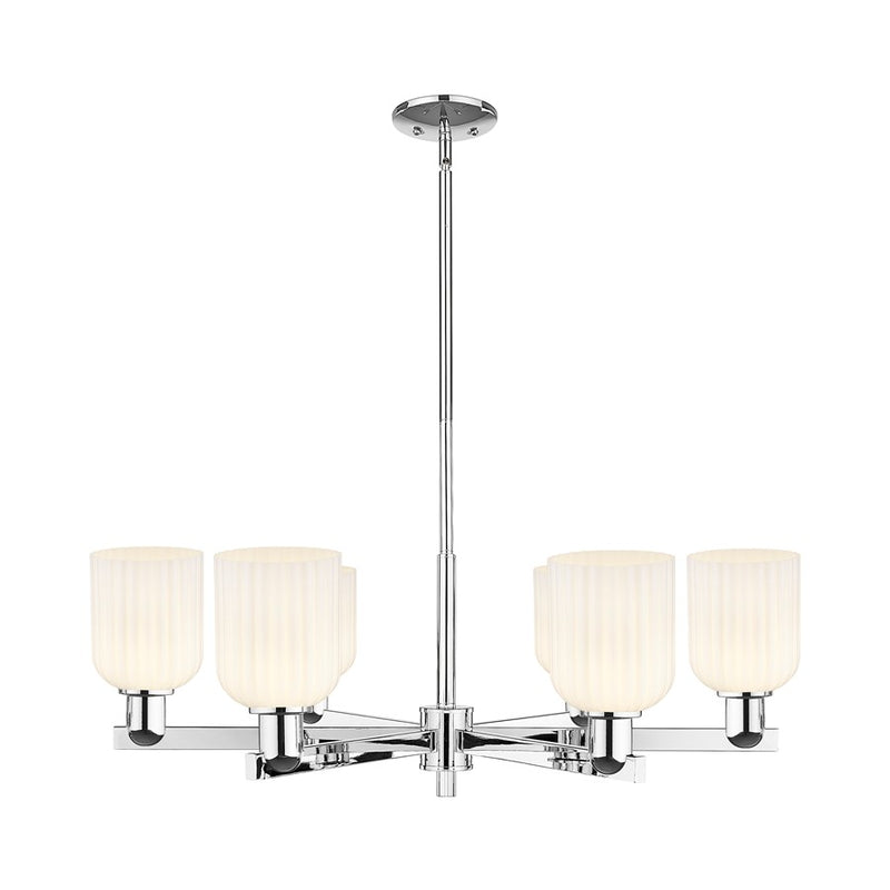 Innovations Bridal Veil 6Lt 35" Stem Chandelier, CH/GW - 716-6CR-PC-G559-5GWH