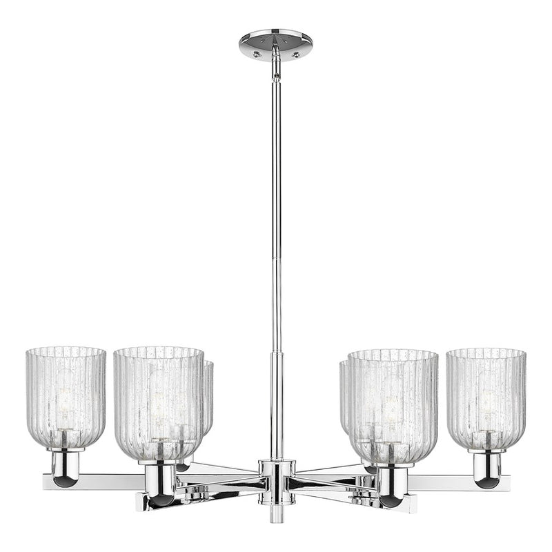 Innovations Bridal Veil 6Lt 35" Stem Chandelier, CH/Seed - 716-6CR-PC-G559-5SDY