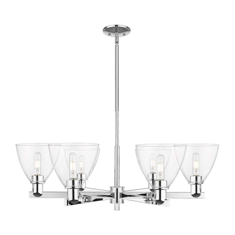 Innovations Bristol 37in 6-Light Chandelier | Industrial Polished Chrome and Clear Glass | Living Room & Dining Room | Model 716-6CR-PC-GBD-752