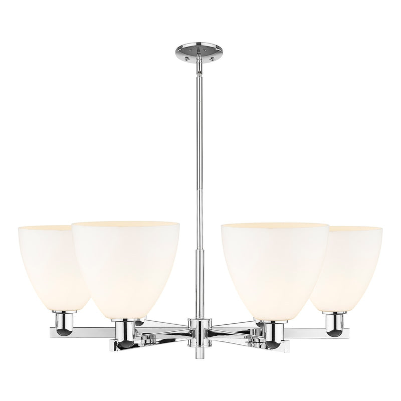 Innovations Bristol 39in 6-Light Chandelier | Industrial Polished Chrome and Matte White Glass | Kitchen Island & Dining Room | Model 716-6CR-PC-GBD-91