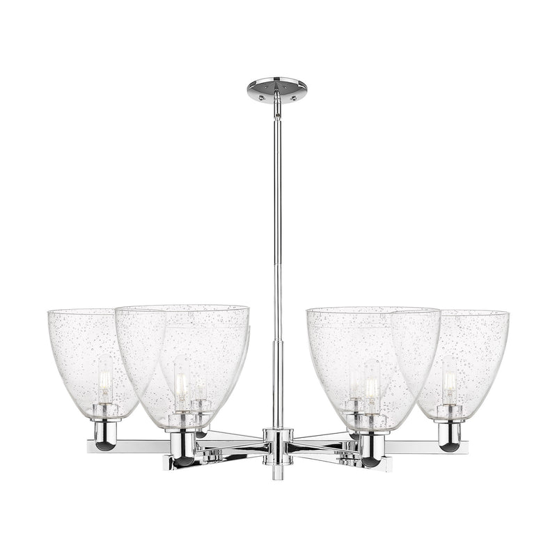 Innovations Bristol 39in 6-Light Chandelier | Industrial Polished Chrome Steel and Seedy Glass | Dining Room & Living Room | Model 716-6CR-PC-GBD-94