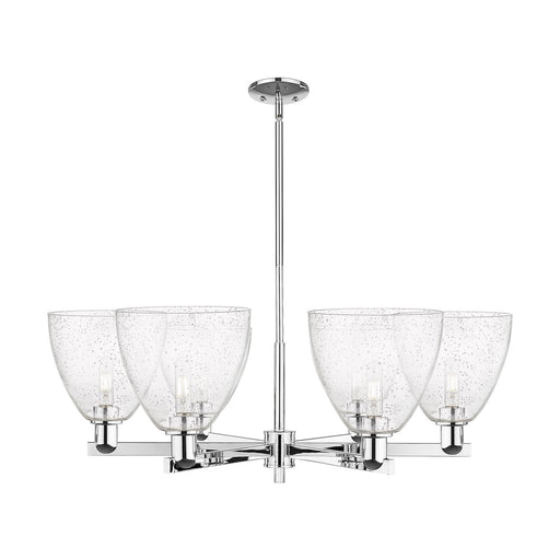 Innovations Bristol 39in 6-Light Chandelier | Industrial Polished Chrome Steel and Seedy Glass | Dining Room & Living Room | Model 716-6CR-PC-GBD-94