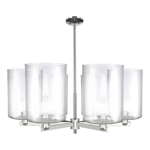 Innovations Cobbleskill 39in 6-Light Chandelier | Industrial Polished Nickel and Clear Glass | Dining Room & Living Room | Model 716-6CR-PN-G112-L