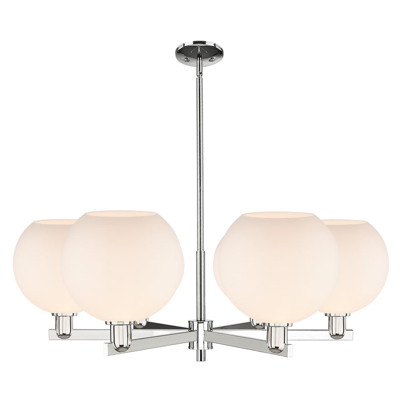 Innovations Athens 40in 6-Light Chandelier | Industrial Polished Nickel Steel and Matte White Glass | Dining Room & Living Room | Model 716-6CR-PN-G121-10