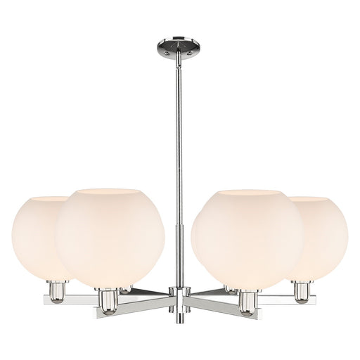 Innovations Athens 40in 6-Light Chandelier | Industrial Polished Nickel Steel and Matte White Glass | Dining Room & Living Room | Model 716-6CR-PN-G121-10