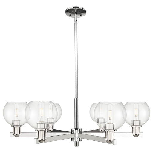 Innovations Athens 36in 6-Light Chandelier | Industrial Polished Nickel and Clear Glass | Kitchen Island & Dining Room | Model 716-6CR-PN-G122-6