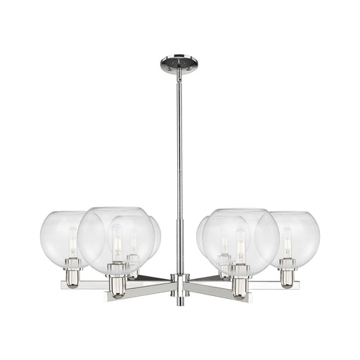 Innovations Athens 38in 6-Light Chandelier | Industrial Polished Nickel and Clear Glass | Dining Room & Living Room | Model 716-6CR-PN-G122-8