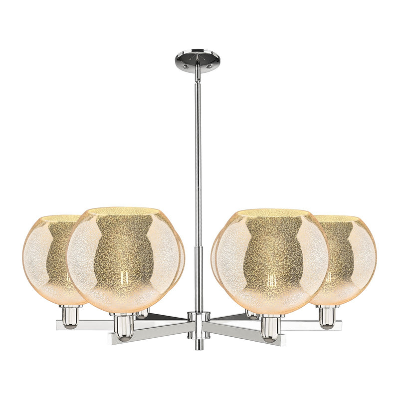 Innovations Athens 40in 6-Light Chandelier | Industrial Polished Nickel and Mercury Glass | Kitchen Island & Dining Room | Model 716-6CR-PN-G128-10