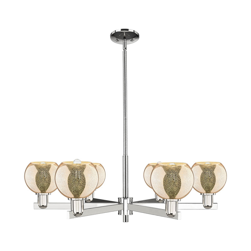 Innovations Athens 36in 6-Light Chandelier | Industrial Polished Nickel and Mercury Glass | Dining Room & Living Room | Model 716-6CR-PN-G128-6