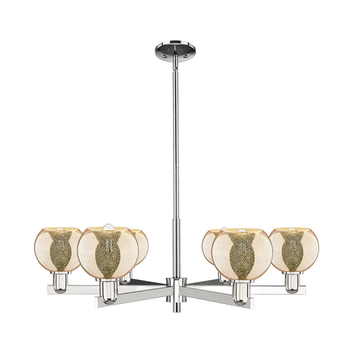 Innovations Athens 36in 6-Light Chandelier | Industrial Polished Nickel and Mercury Glass | Dining Room & Living Room | Model 716-6CR-PN-G128-6