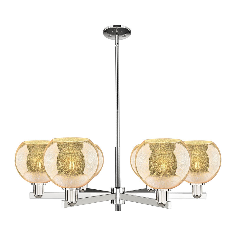 Innovations Athens 38in 6-Light Chandelier | Industrial Polished Nickel and Mercury Glass | Dining Room & Living Room | Model 716-6CR-PN-G128-8