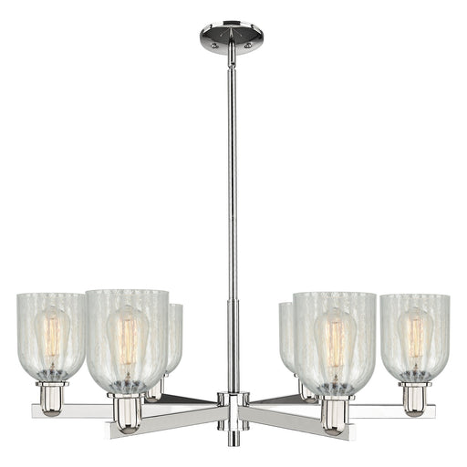 Innovations Caledonia 35in 6-Light Chandelier | Industrial Polished Nickel and Mouchette Glass | Dining Room & Living Room | Model 716-6CR-PN-G2511