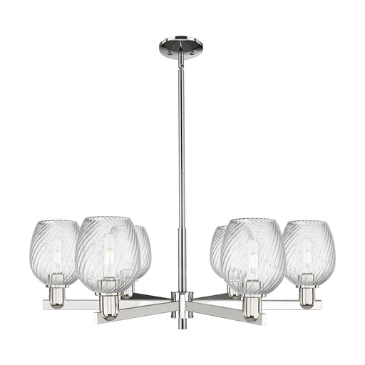 Innovations Salina 6-Light 35.5in Chandelier | Industrial Polished Nickel and Clear Spiral Fluted Glass | Dining Room & Living | Model 716-6CR-PN-G292