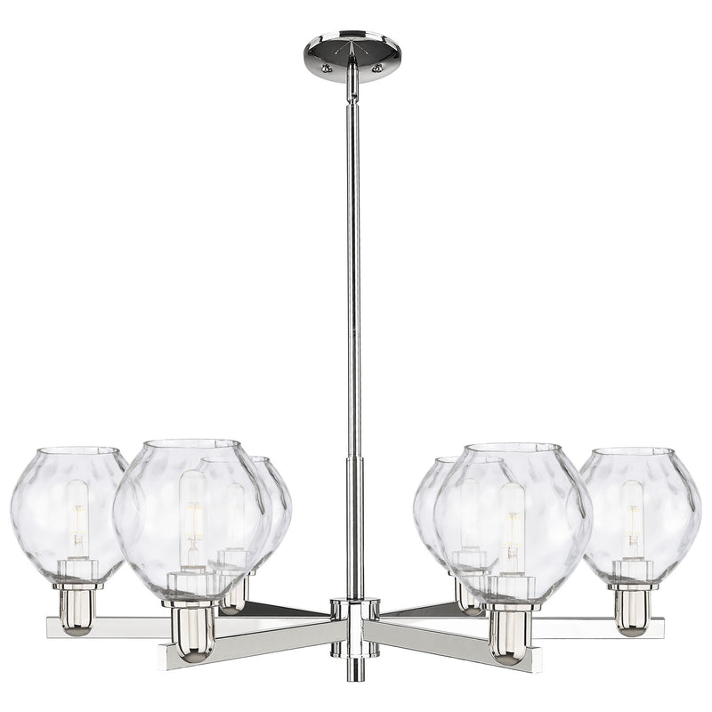 Innovations Waverly 36in 6-Light Chandelier | Industrial Polished Nickel and Clear Glass | Dining Room & Living Room | Model 716-6CR-PN-G362