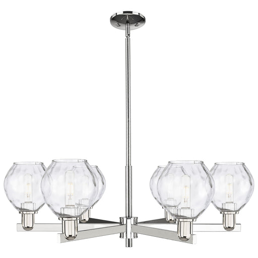 Innovations Waverly 36in 6-Light Chandelier | Industrial Polished Nickel and Clear Glass | Dining Room & Living Room | Model 716-6CR-PN-G362
