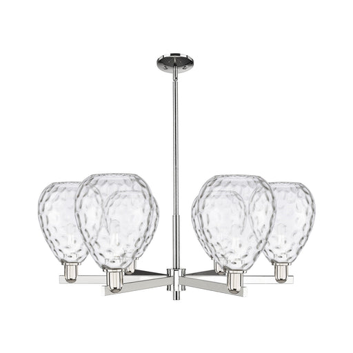 Innovations Waverly 38in 6-Light Chandelier | Industrial Polished Nickel and Clear Glass | Dining Room & Living Room | Model 716-6CR-PN-G372