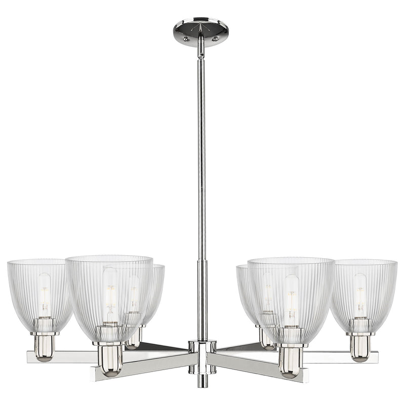 Innovations Castile 36in 6-Light Chandelier | Industrial Polished Nickel and Clear Glass | Dining Room & Living Room | Model 716-6CR-PN-G382