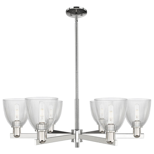 Innovations Castile 36in 6-Light Chandelier | Industrial Polished Nickel and Clear Glass | Dining Room & Living Room | Model 716-6CR-PN-G382