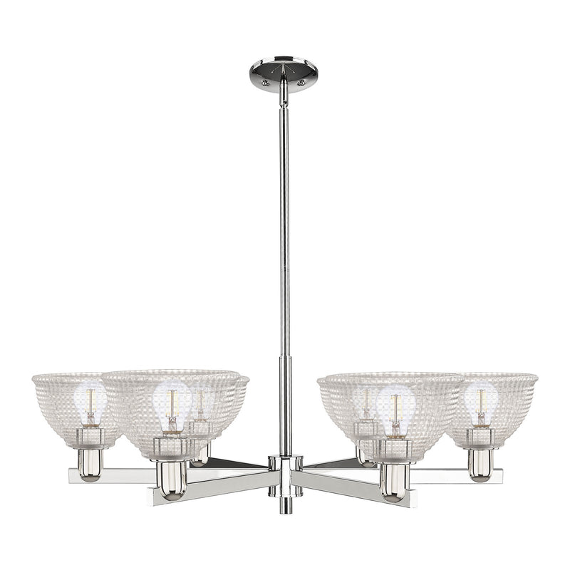 Innovations Arietta 38in 6-Light Chandelier | Industrial Polished Nickel and Clear Glass | Dining Room & Living Room | Model 716-6CR-PN-G422