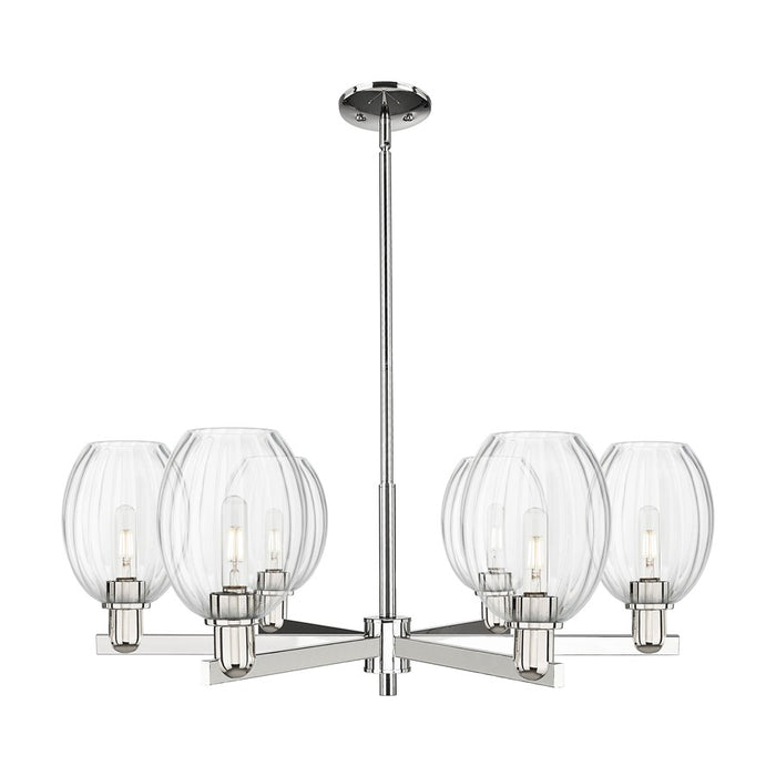 Innovations Preston 6Lt 24" Bell Stem Chandelier, PN/Clear - 716-6CR-PN-G459-6CL