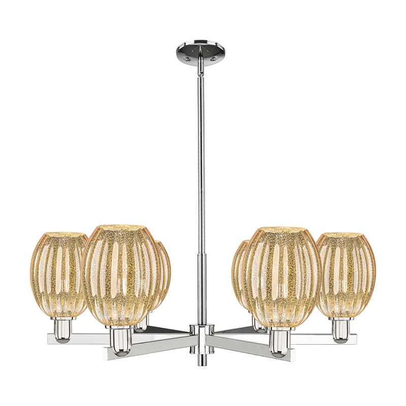 Innovations Preston 6Lt 24" Bell Stem Chandelier, PN/MC - 716-6CR-PN-G459-6ME