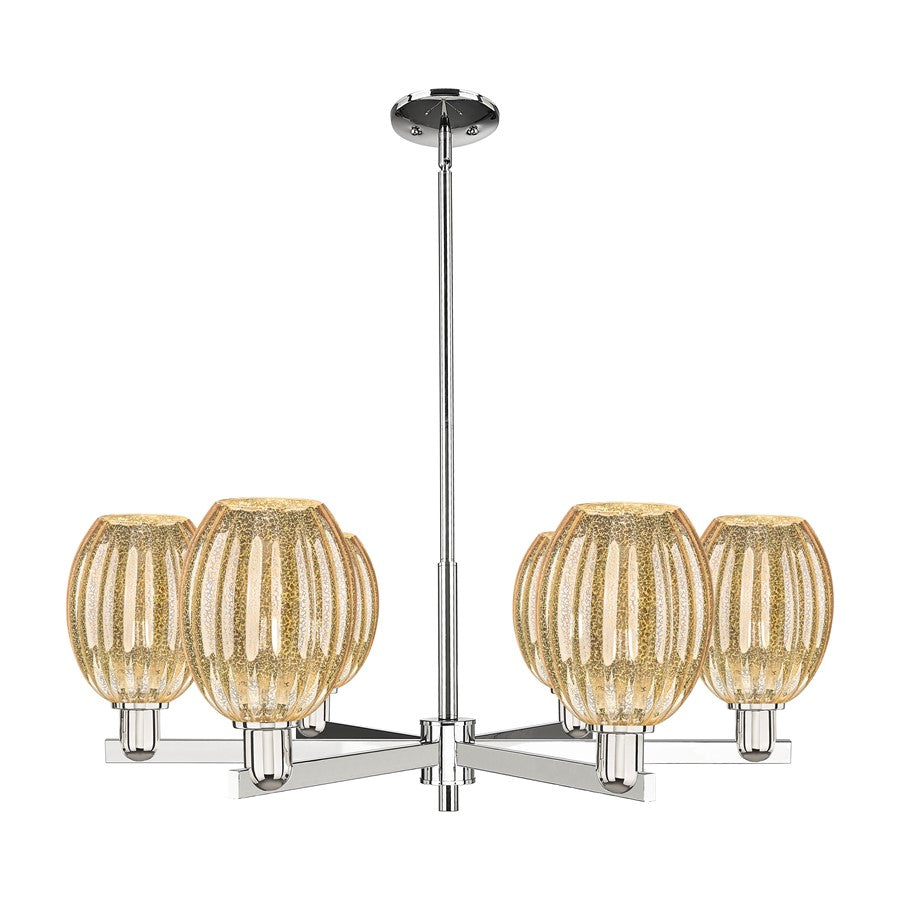 Innovations Preston 6Lt 24" Bell Stem Chandelier, PN/MC - 716-6CR-PN-G459-6ME